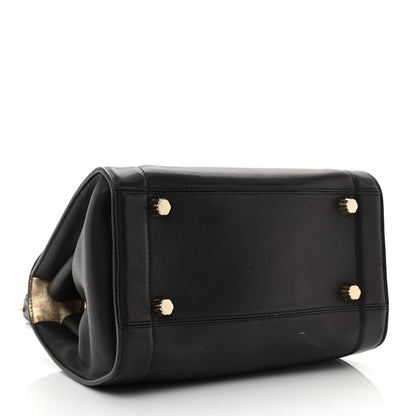 Salvatore Ferragamo Calfskin Sofia Rainbow Top Handle Bag Black 3 of 11