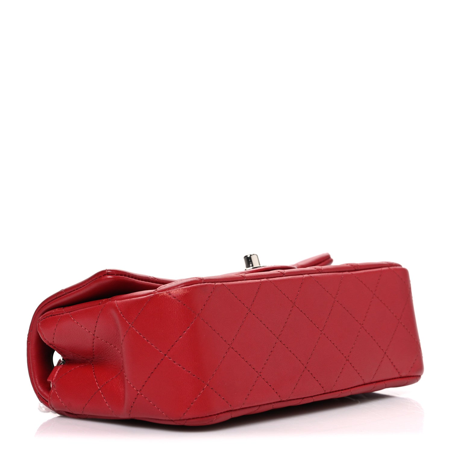 Chanel Lambskin Quilted Mini Rectangular Flap Red 3 of 10
