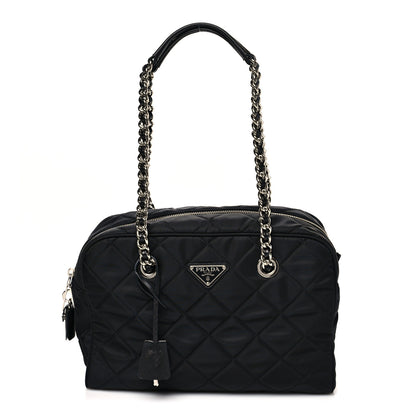 Prada Nylon Tessuto Impuntu Quilted Shoulder Bag Black 1 of 9