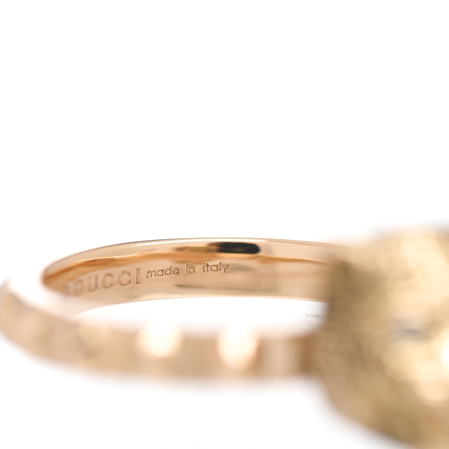 Gucci 18K Yellow Gold Diamond Le Marché Des Merveilles Feline Ring 52 6 5 of 5