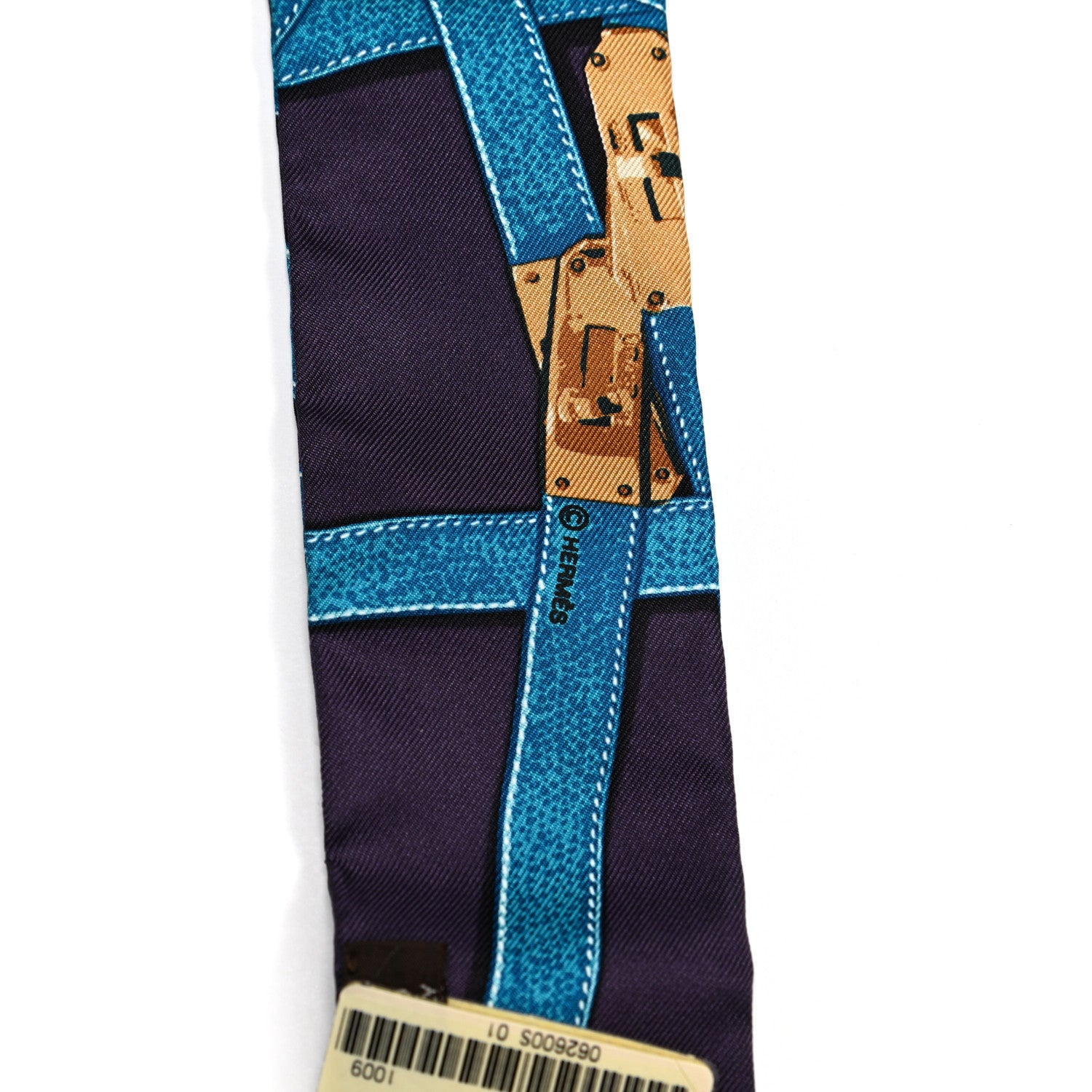 Hermes Silk Tres Kelly Twilly Violet Modore Canard 3 of 4