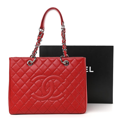 Chanel Caviar Quilted Grand Shopping Tote GST Red 12 of 12