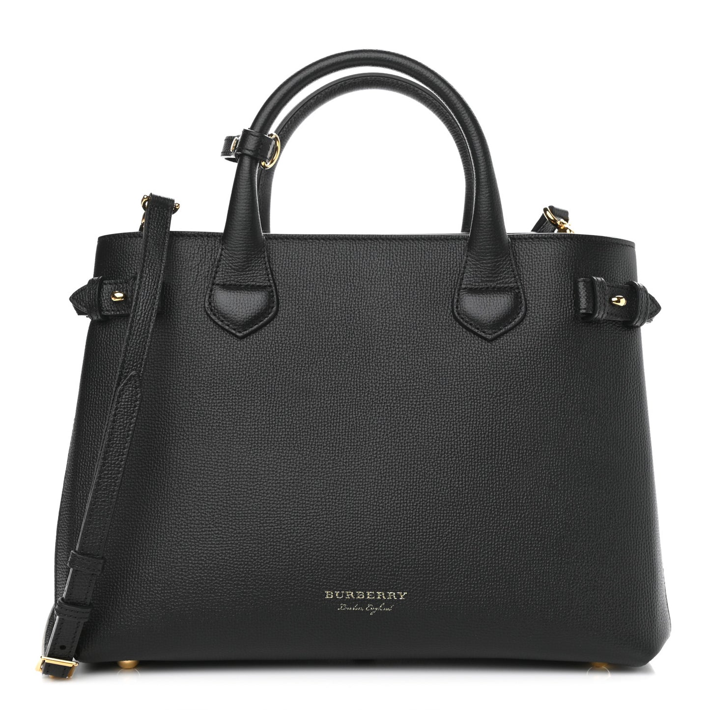 Derby Calfskin House Check Medium Banner Tote Black