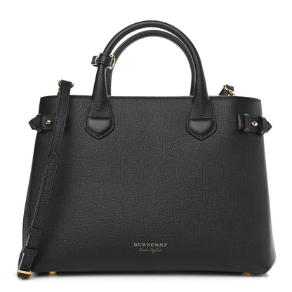 Burberry Derby Calfskin House Check Medium Banner Tote Black 1 of 10