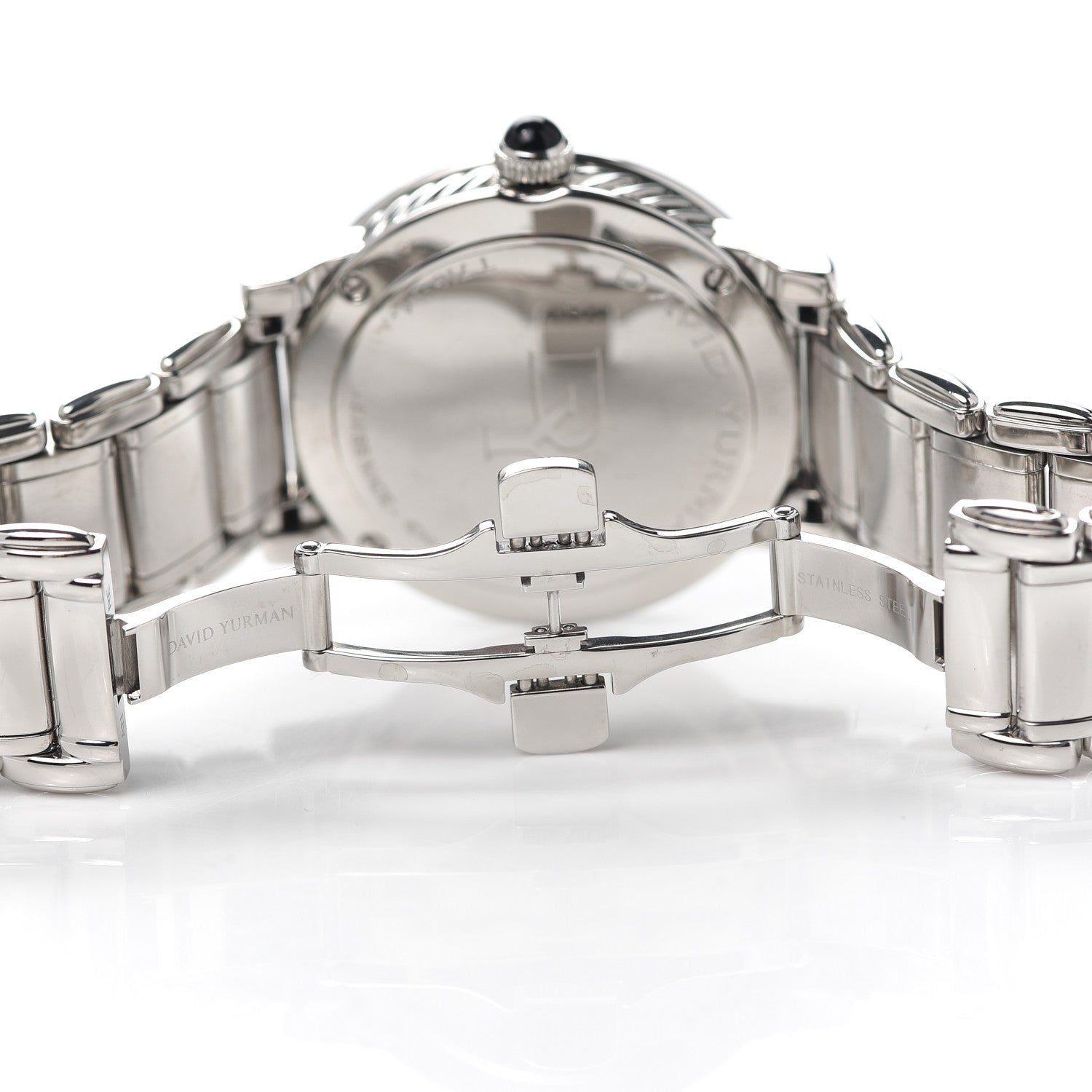 David Yurman Stainless Steel Diamond Black Mother of Pearl 38mm Classic Quartz Watch 5 of 5