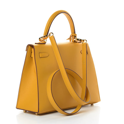 Hermes Epsom Kelly Sellier 25 Jaune Ambre 3 of 41