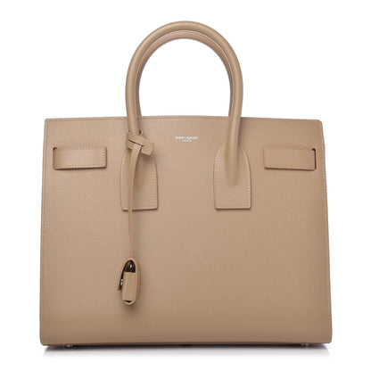 Saint Laurent Grained Calfskin Small Sac De Jour Dark Beige 1 of 9