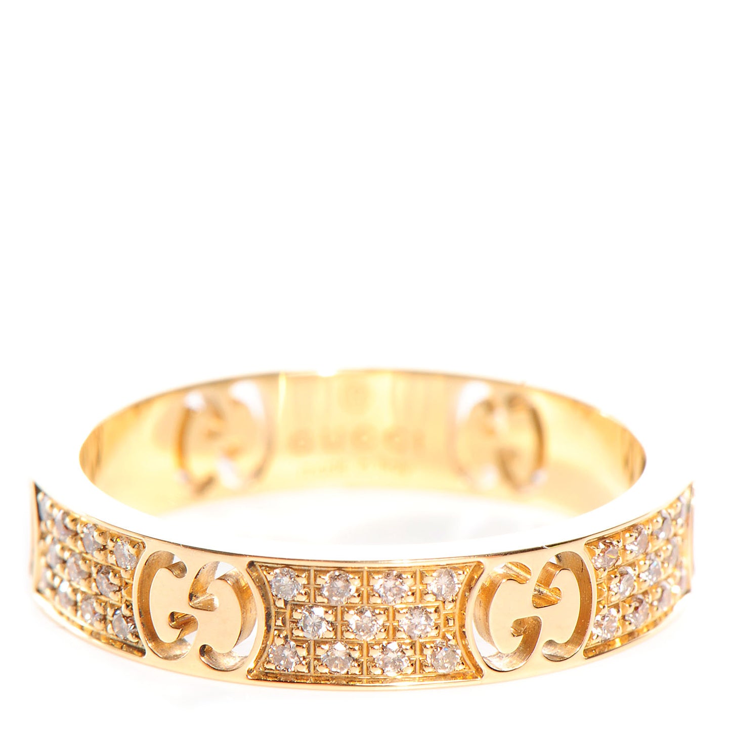 18k Yellow Gold Diamond Icon Stardust Thin Band Ring 5.75