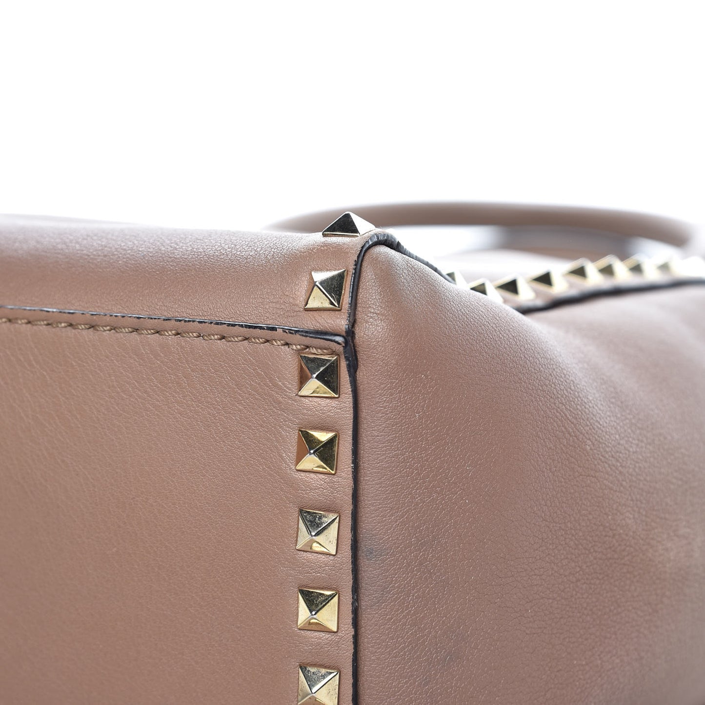 Vitello Rockstud Double Handle Tote Alpaca