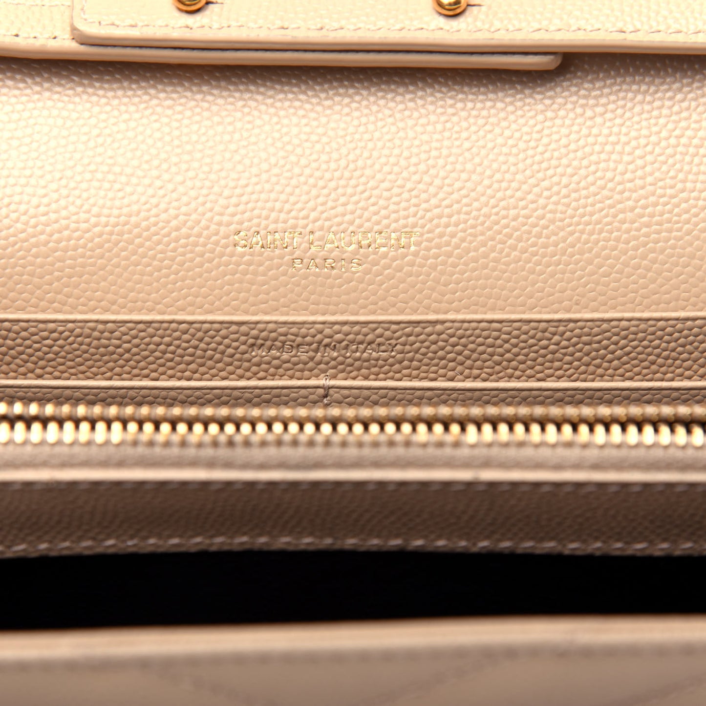 Grain De Poudre Matelasse Chevron Monogram Chain Wallet Nude Powder