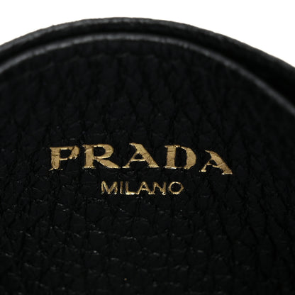 Prada Vitello Grain Metal Card Holder Black 6 of 8