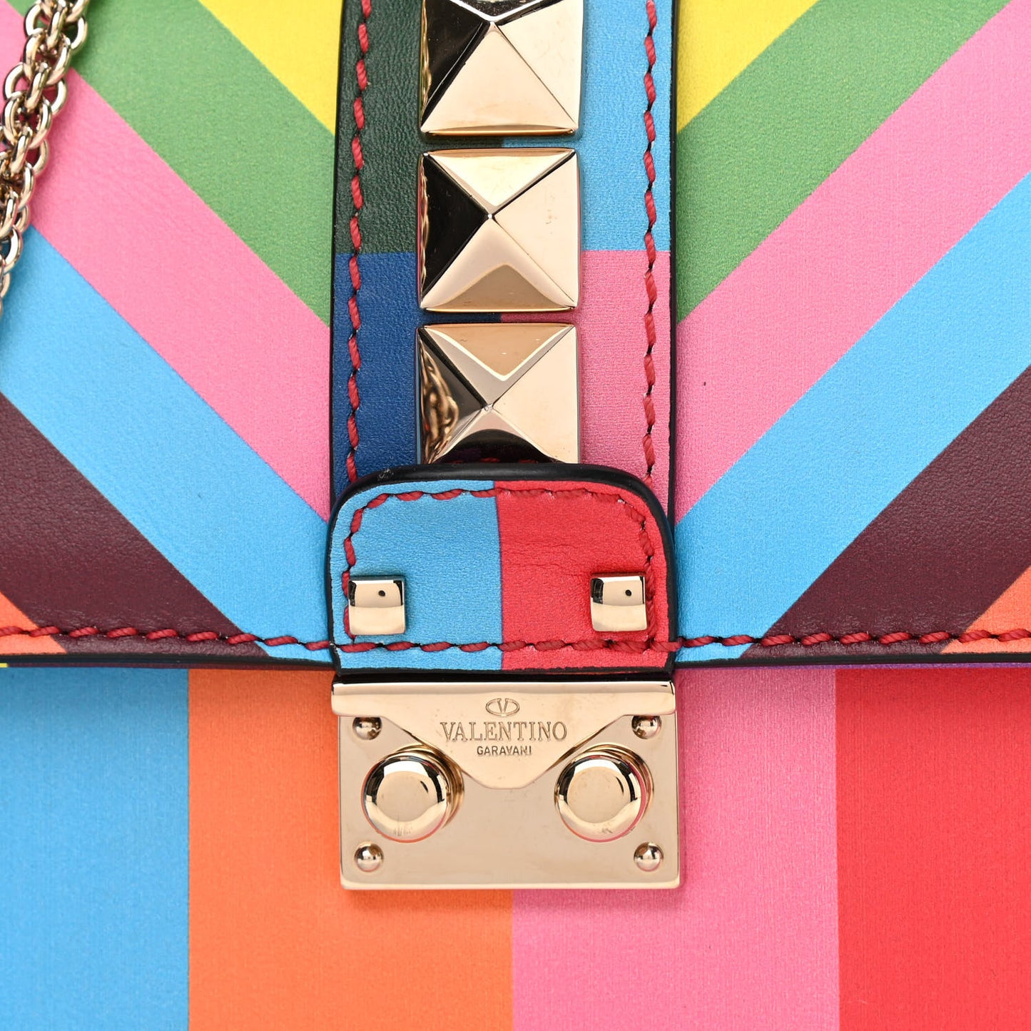 Vitello 1973 Small Glam Lock Rockstud Flap Multicolor