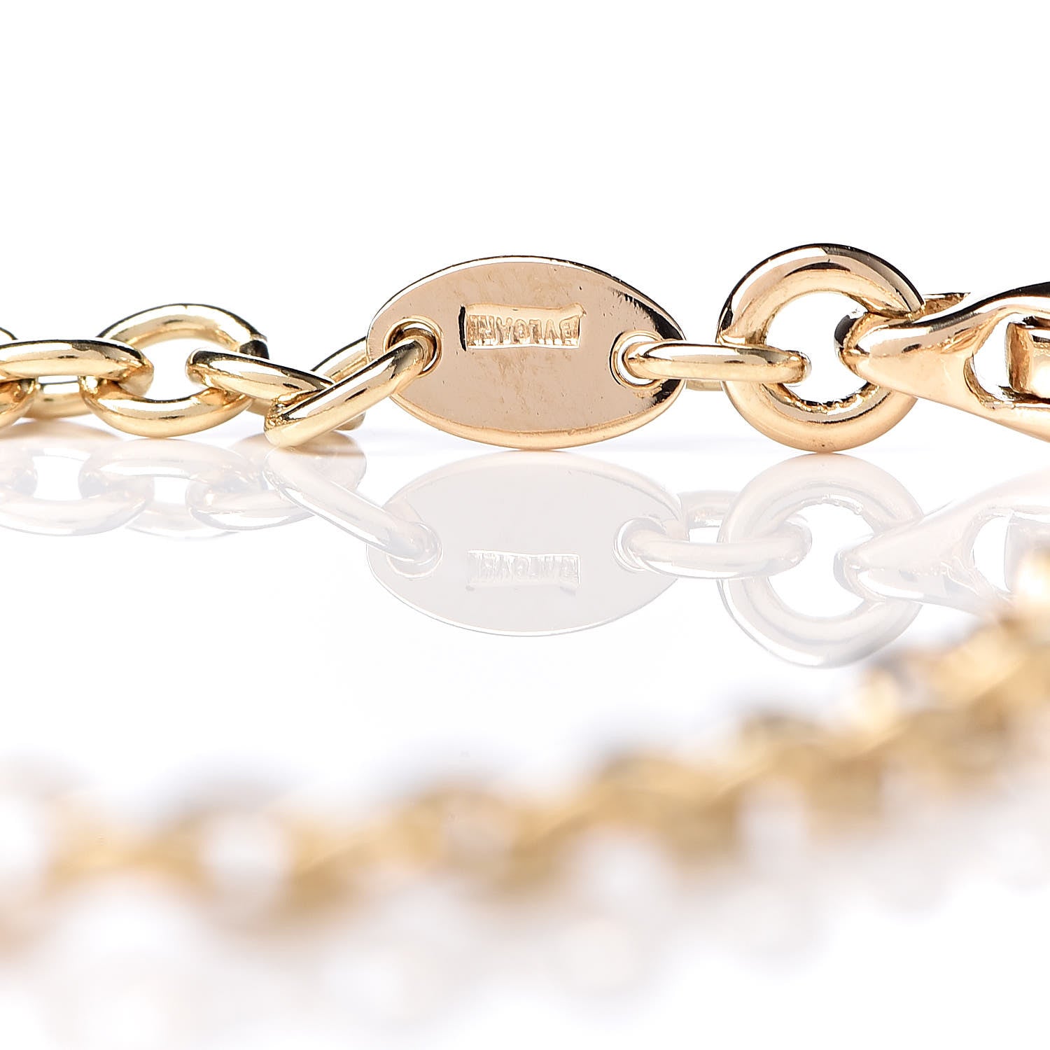 Bulgari 18K Yellow White Gold Fish Chain Bracelet 5 of 5