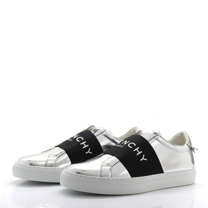 Givenchy Calfskin Band Logo Womens Urban Street Sneakers 40.5 Silvery 3 of 8