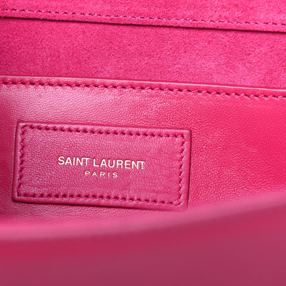 Saint Laurent Patent Grain De Poudre Classic Monogram Cassandre Clutch Fuchsia 6 of 6