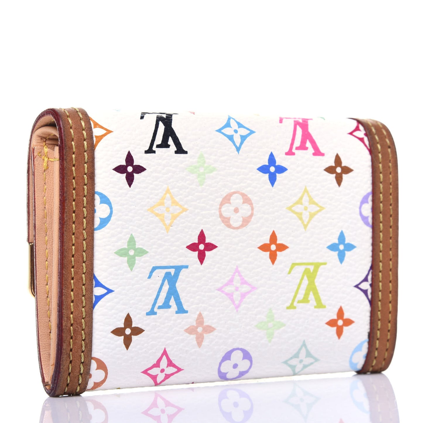 Monogram Multicolor Porte-Monnaie Plat Coin Purse White