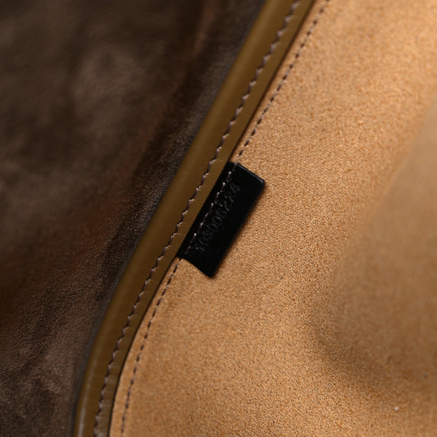 Calfskin Suede Large Ruched Tote Truffle