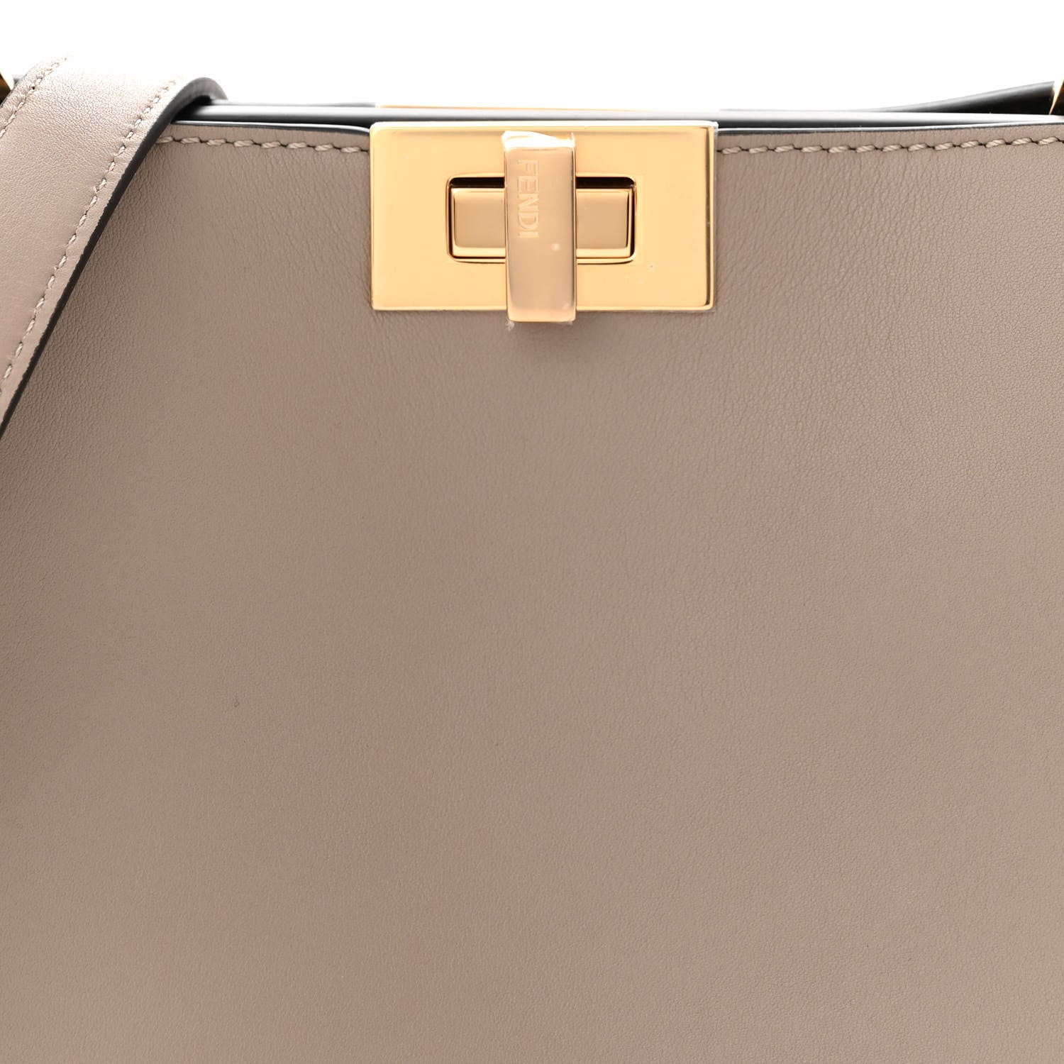 Fendi Vitello Tahiti Burro Medium Peekaboo Iconic Essentially Satchel Tortora Black 8 of 10