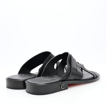 Christian Louboutin Calf Mens Sinouhe Flat Slide Sandals 41 Black 4 of 7