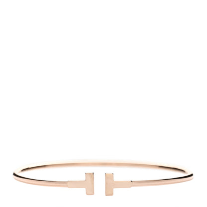 Tiffany 18K Rose Gold Narrow T Wire Bracelet 1 of 4