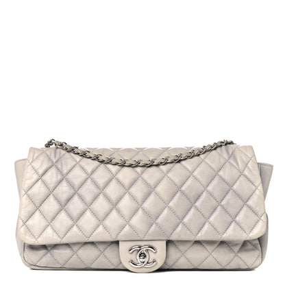 Chanel Lambskin Quilted Jumbo Coco Rain Flap Grey 1 of 27