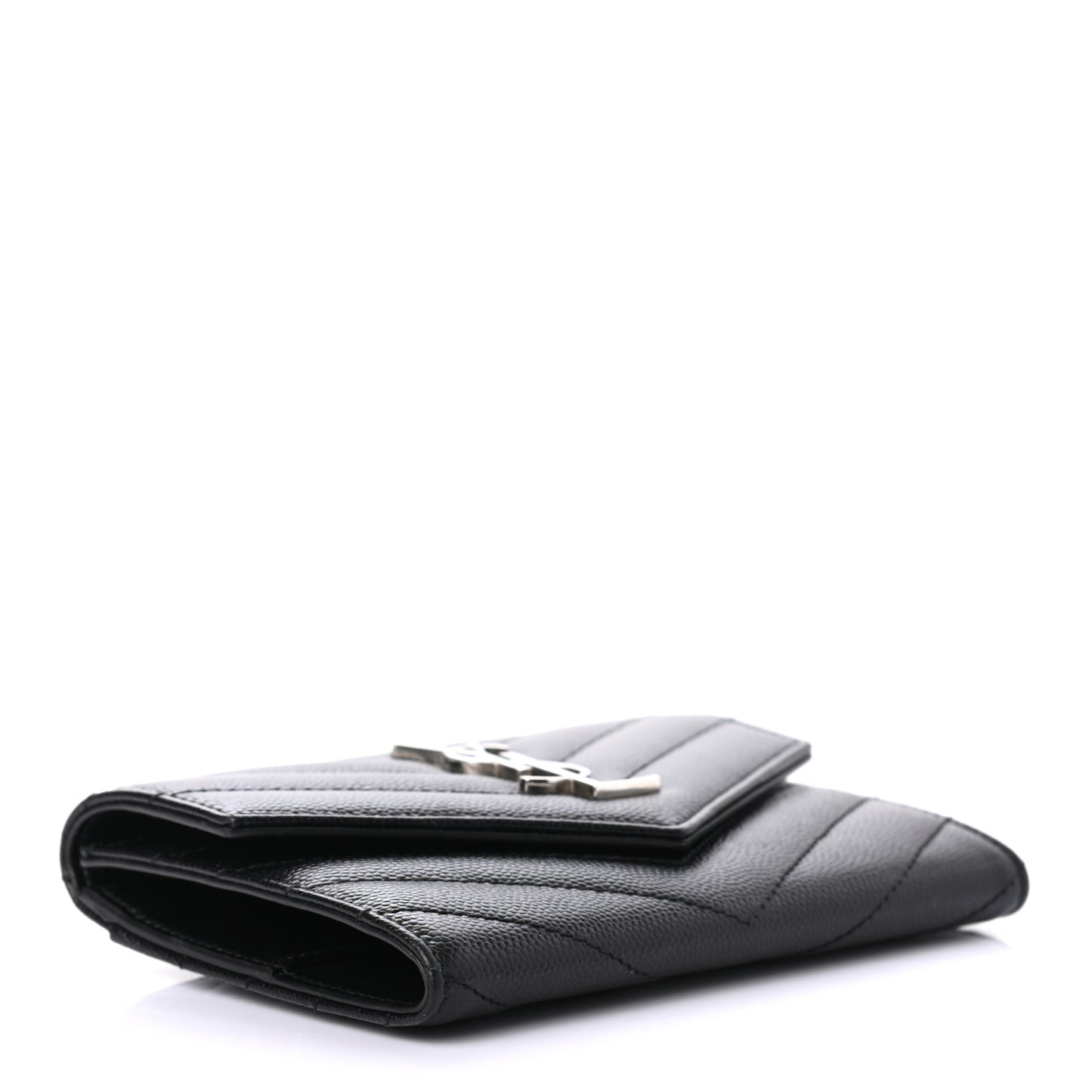 Grain De Poudre Matelasse Chevron Small Monogram Passport Case Black