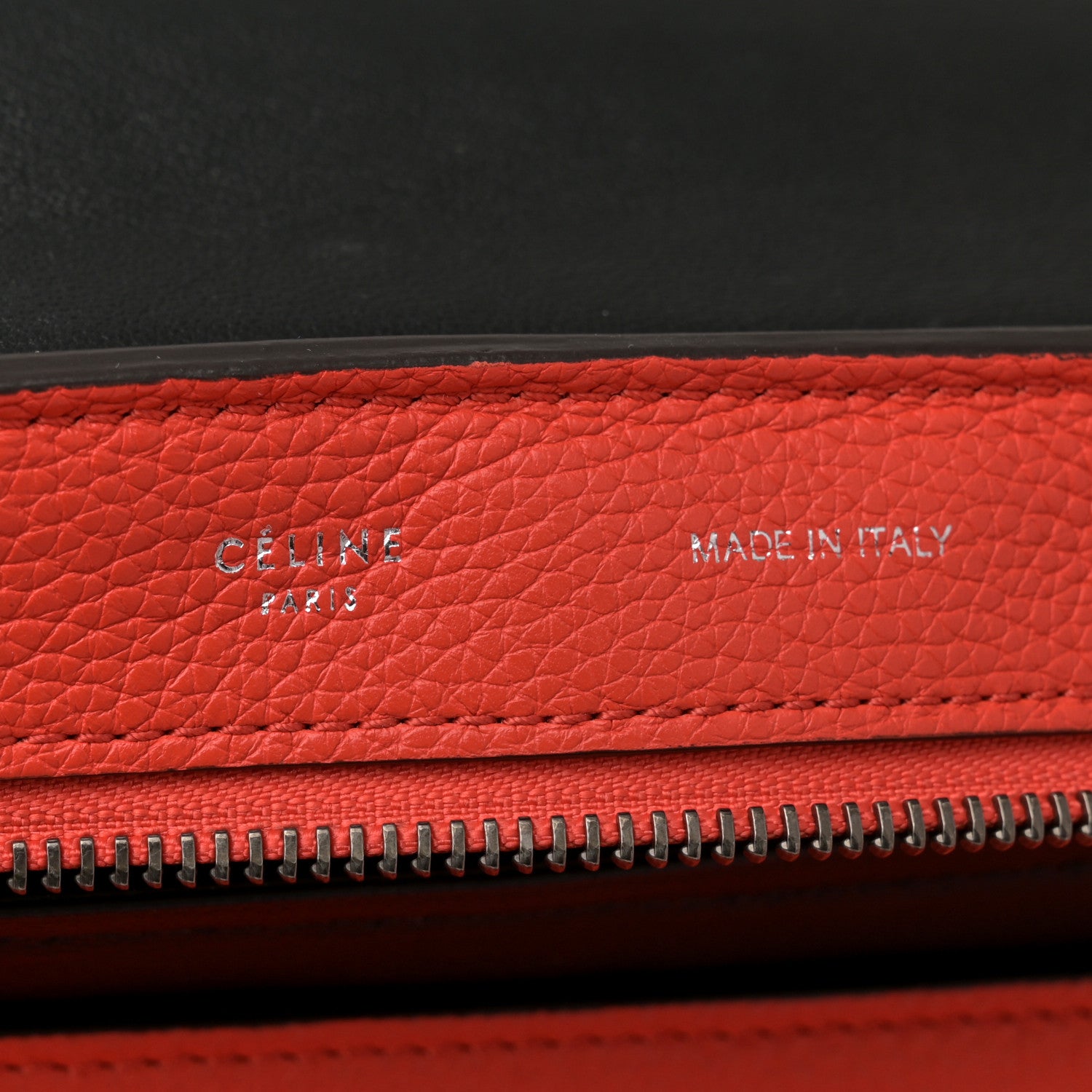 Celine Drummed Calfskin Suede Medium Trapeze Vermillion 6 of 14
