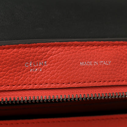 Celine Drummed Calfskin Suede Medium Trapeze Vermillion 6 of 14