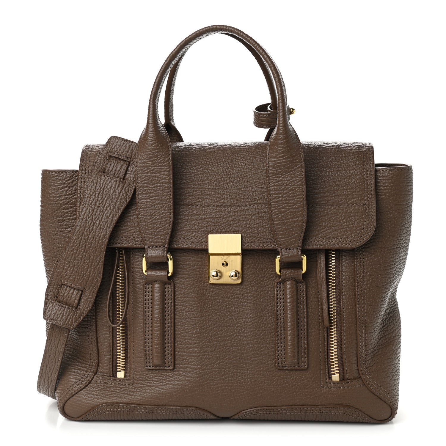 3.1 Phillip Lim Textured Calfskin Medium Pashli Satchel Taupe 1 of 11