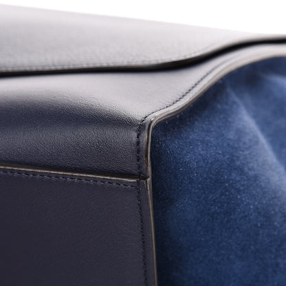 Celine Drummed Calfskin Suede Medium Trapeze Navy Blue 10 of 10
