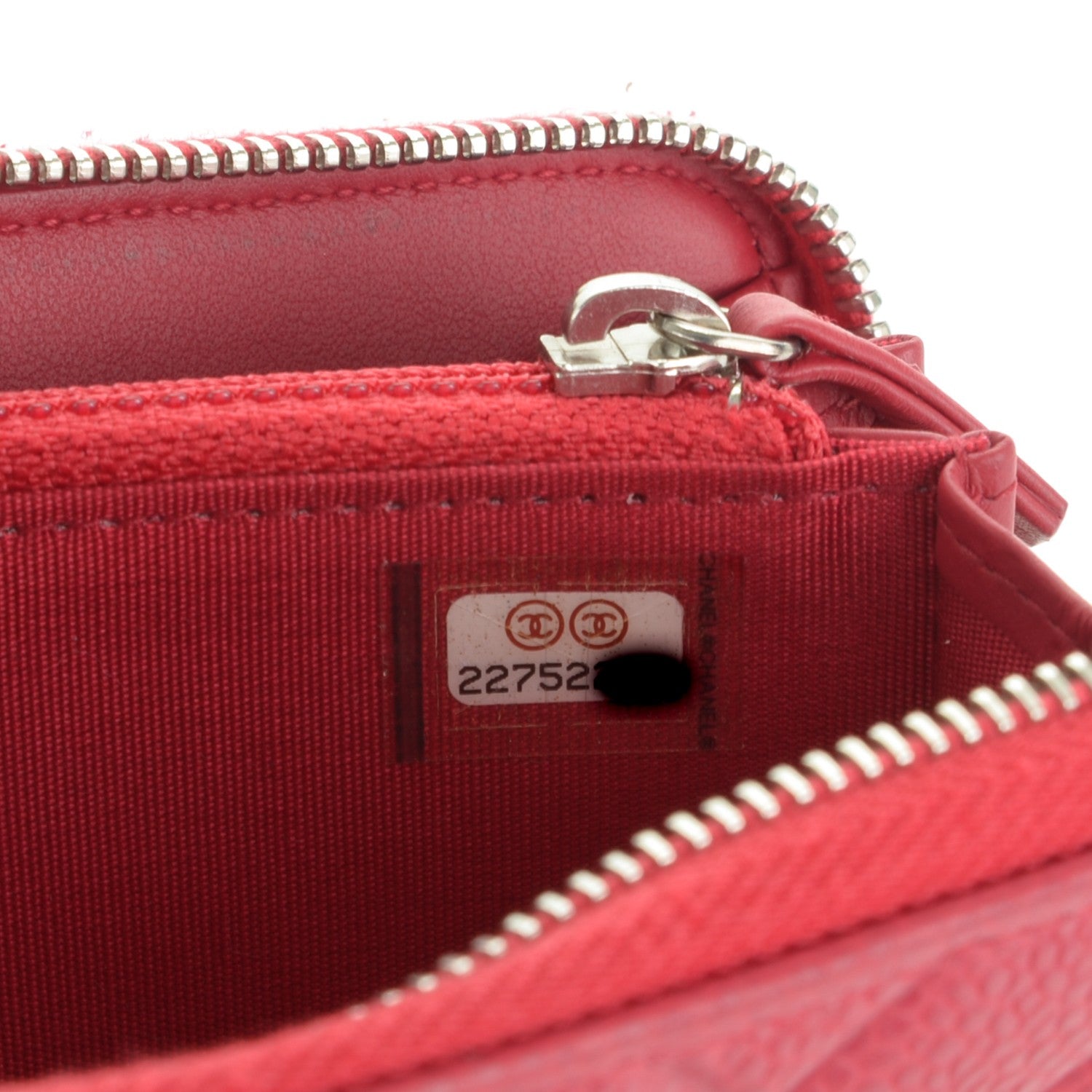 Chanel Caviar Quilted Diamond CC Zip Around Wallet Dark Fuchsia 7 of 8