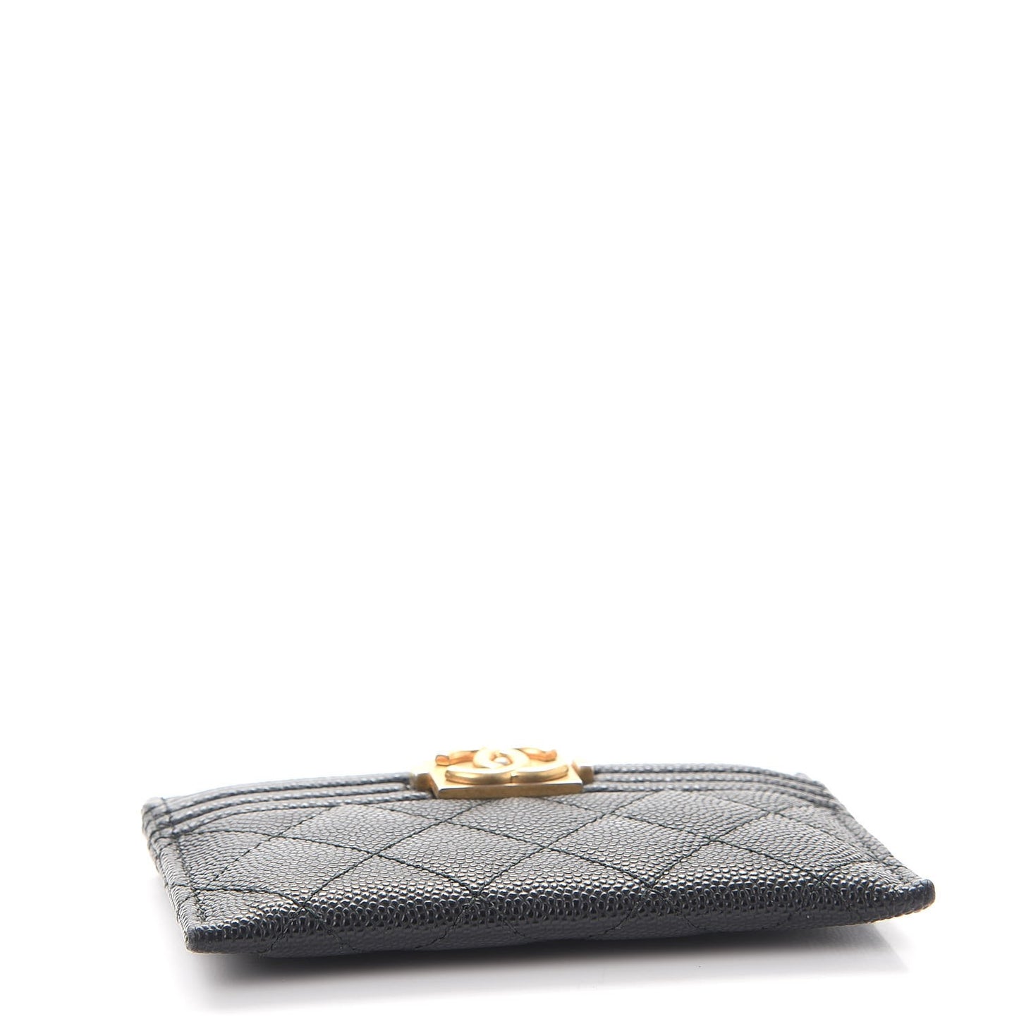Caviar Quilted Boy Card Holder Black