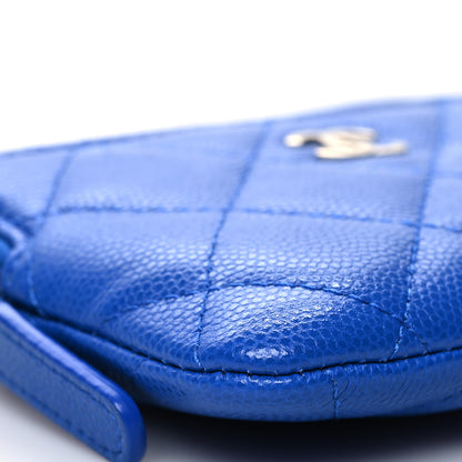 Chanel Caviar Quilted Zip Card Holder Wallet Blue 8 of 10