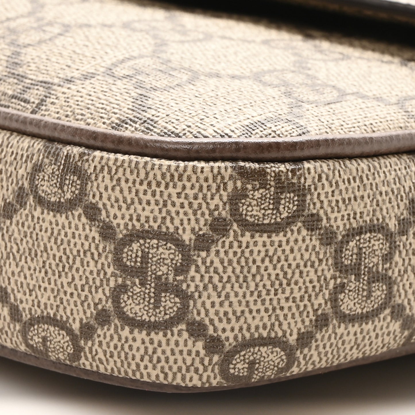 GG Supreme Monogram Textured Dollar Calfskin Web Mini Ophidia Envelope Shoulder Bag Beige Ebony New Acero