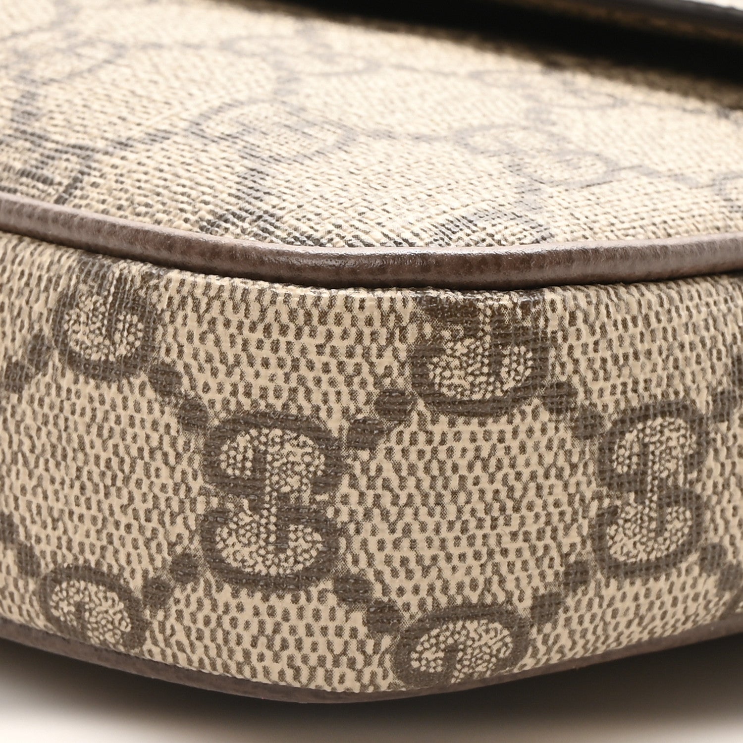 Gucci GG Supreme Monogram Textured Dollar Calfskin Web Mini Ophidia Envelope Shoulder Bag Beige Ebony New Acero 9 of 9