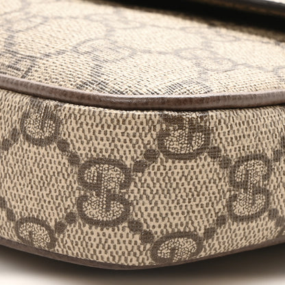 Gucci GG Supreme Monogram Textured Dollar Calfskin Web Mini Ophidia Envelope Shoulder Bag Beige Ebony New Acero 9 of 9