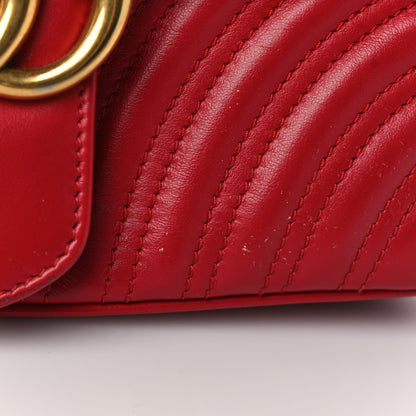Gucci Calfskin Matelasse Small GG Marmont Shoulder Bag Hibiscus Red 11 of 13