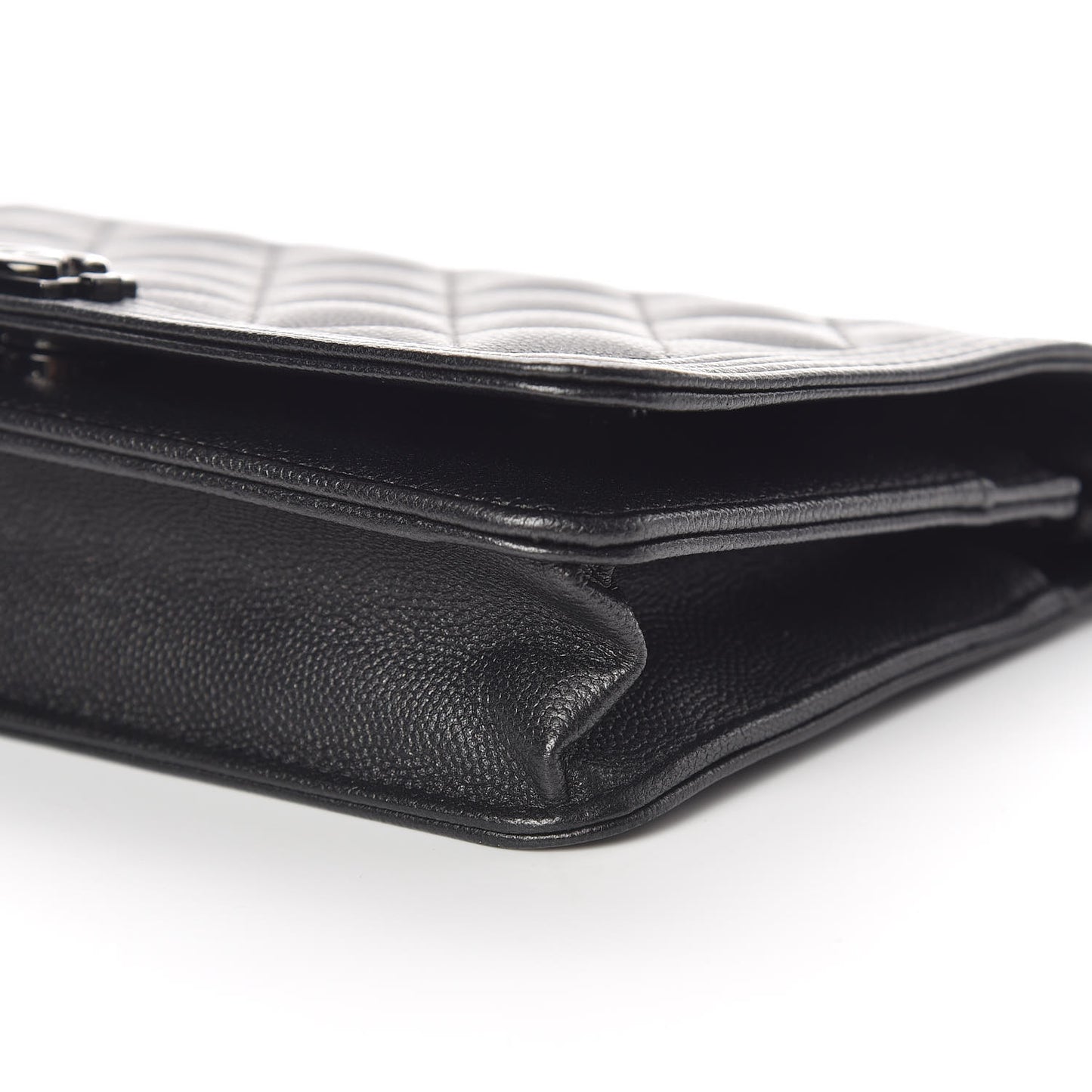 Caviar Quilted Boy Wallet On Chain WOC So Black