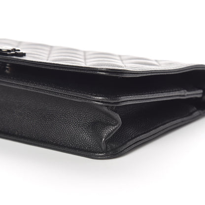 Chanel Caviar Quilted Boy Wallet On Chain WOC So Black 10 of 11