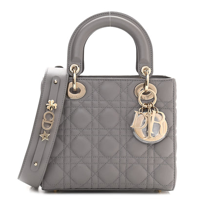 Christian Dior Lambskin Cannage Small My ABCDior Lady Dior Grey 1 of 10