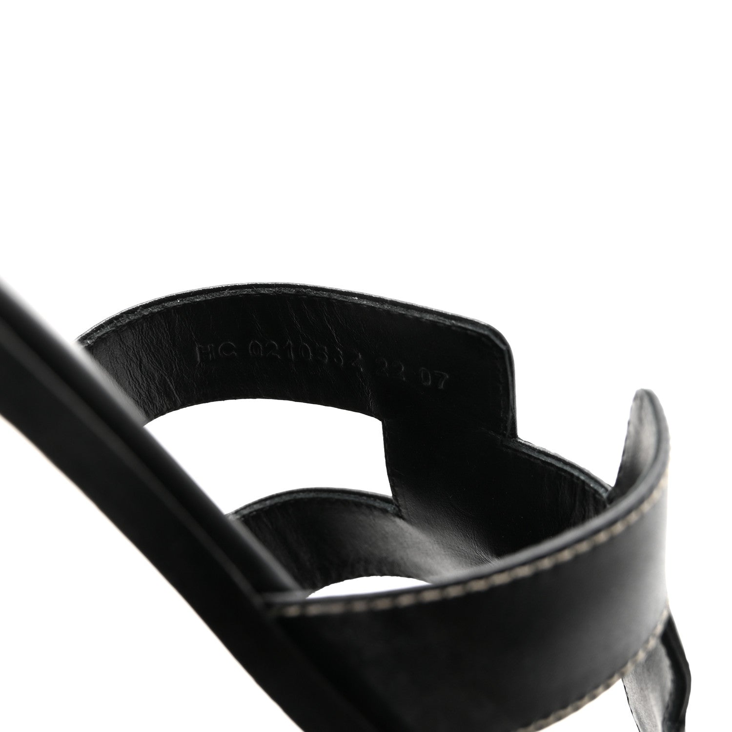 Hermes Box Calfskin Oran Sandals 39.5 Black 9 of 10