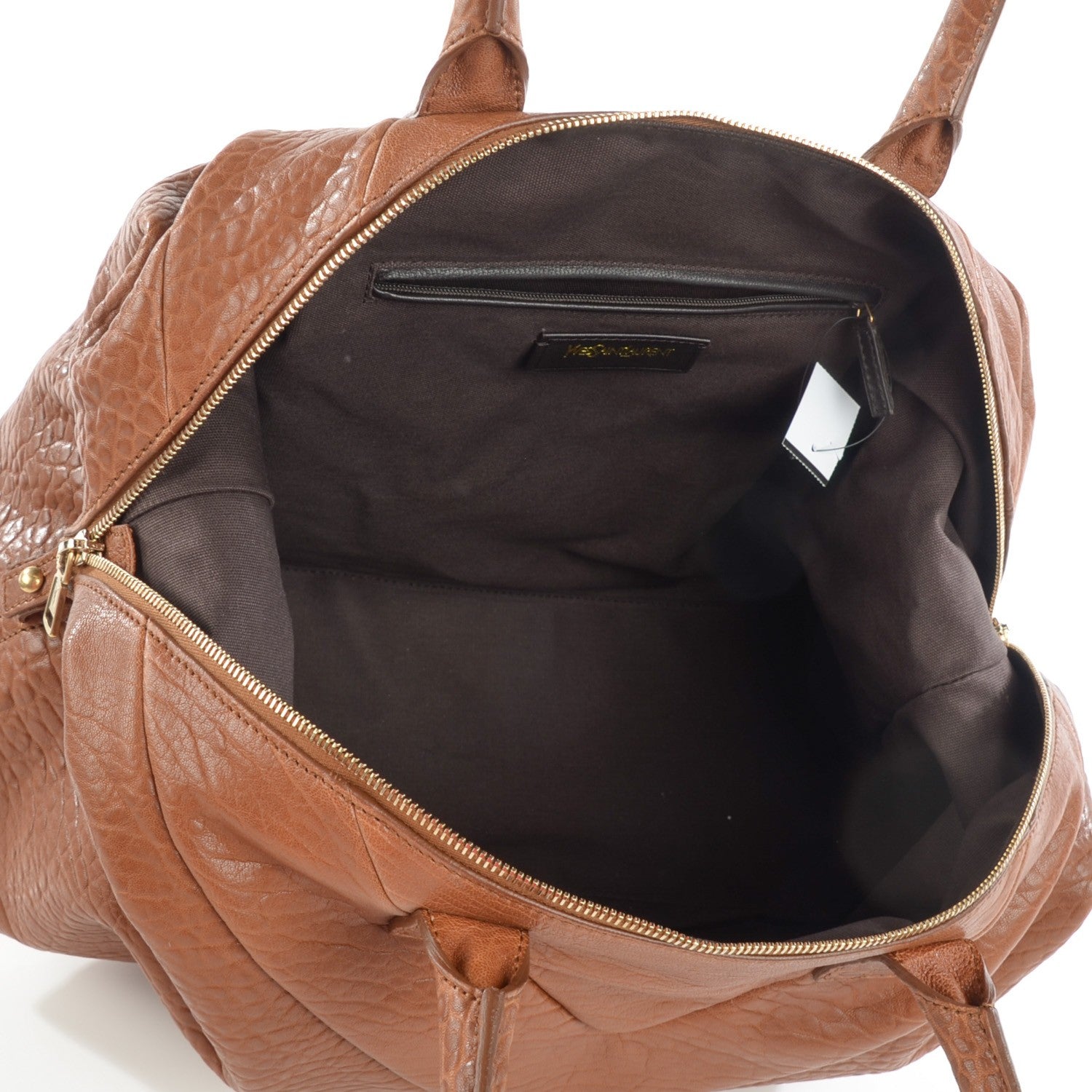 Saint Laurent Pebbled Lambskin Medium Easy Sac Brown 5 of 7
