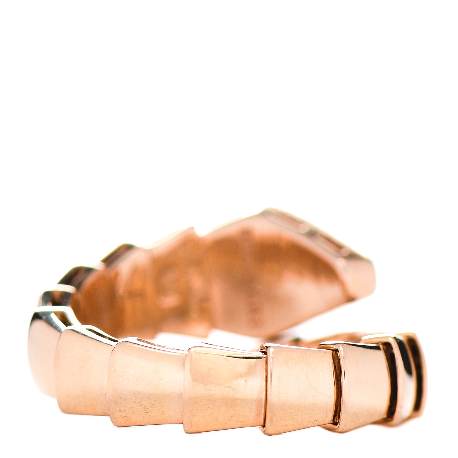 Bulgari 18K Rose Gold Diamond Serpenti Viper Ring L 3 of 5