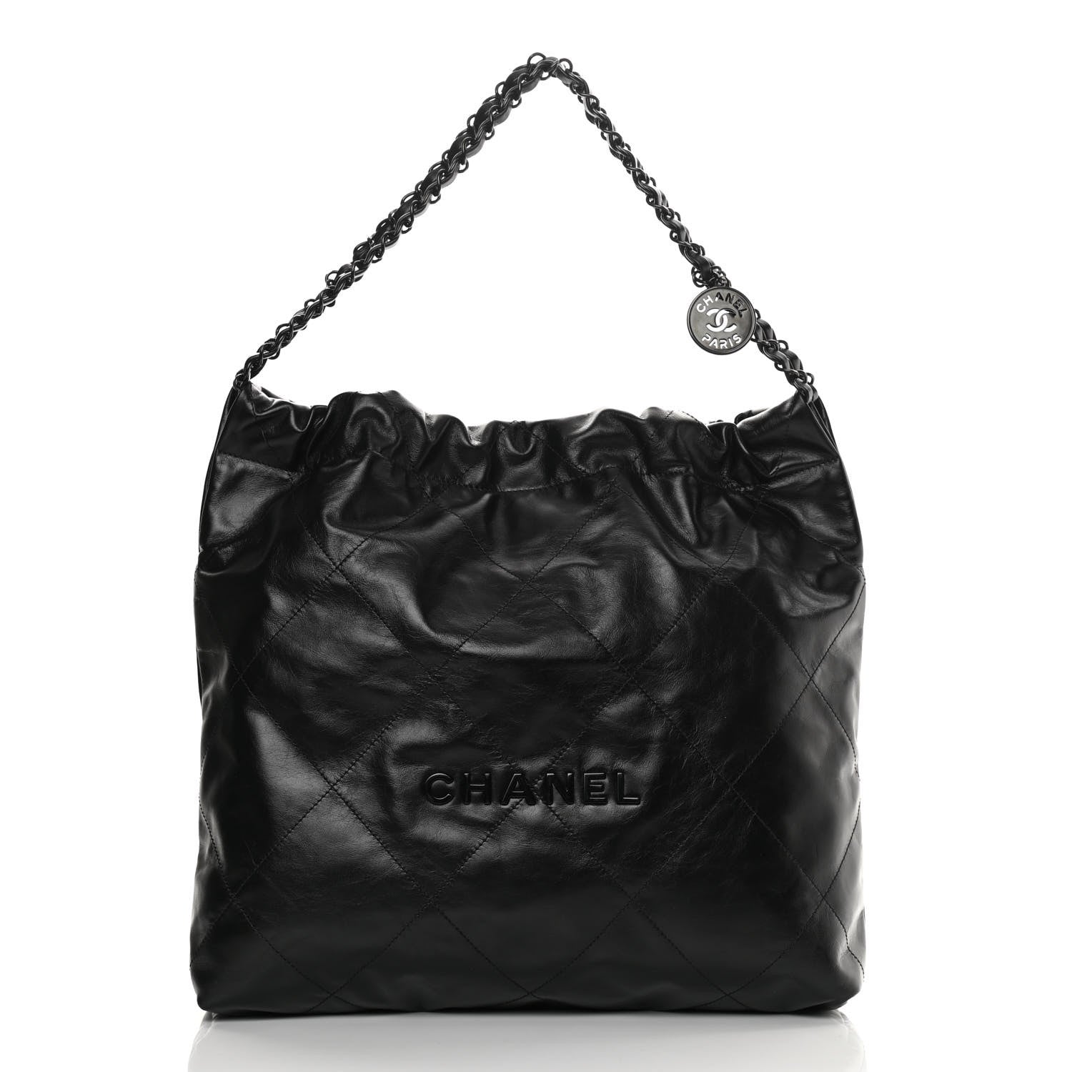 Chanel Shiny Calfskin Quilted Chanel 22 So Black 4 of 12