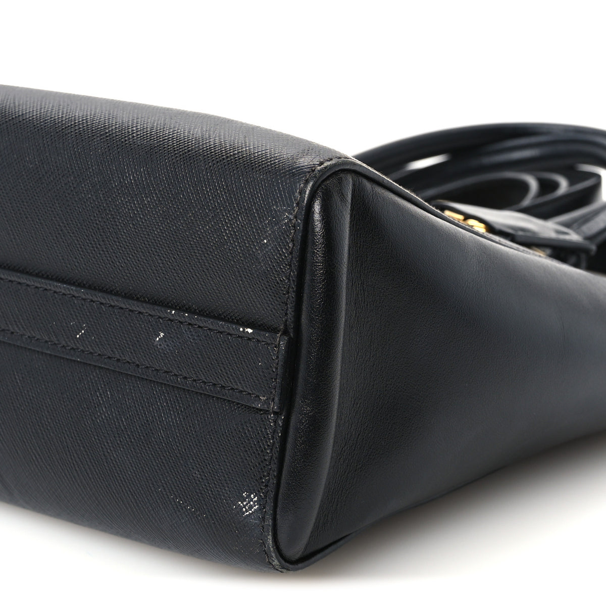 Prada Saffiano Soft Calfskin Small Zippered Tote Black 9 of 9