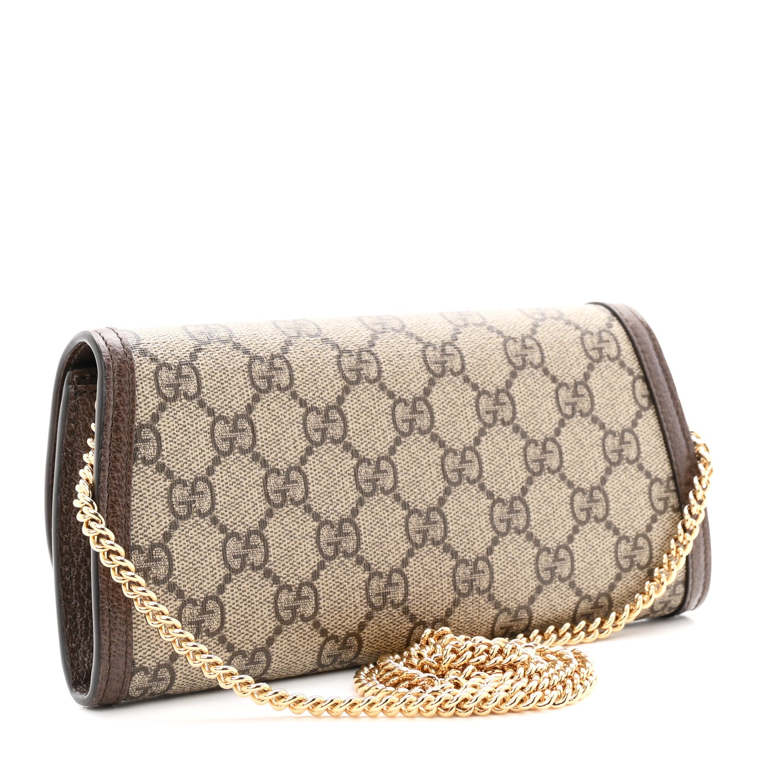 Gucci GG Supreme Monogram Textured Dollar Calfskin Blondie Continental Chain Wallet Beige Ebony New Acero 3 of 11