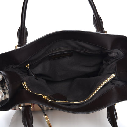 Burberry Haymarket Check Medium Golderton Tote Chocolate 5 of 9