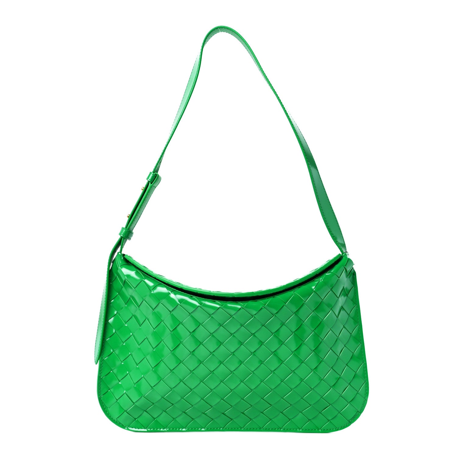 Bottega Veneta Patent Intrecciato Shoulder Bag Parakeet 1 of 10