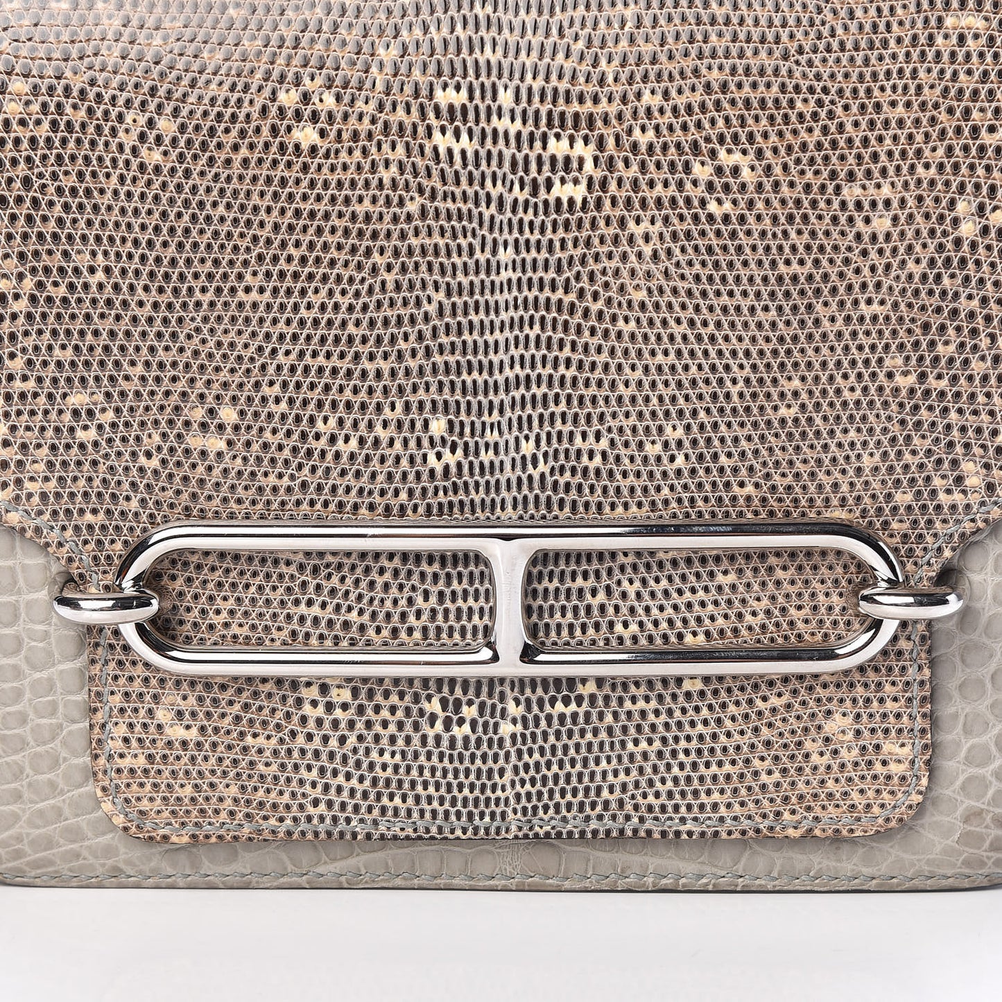 Matte Alligator Lizard Mini Sac Roulis Ombre Gris Perle