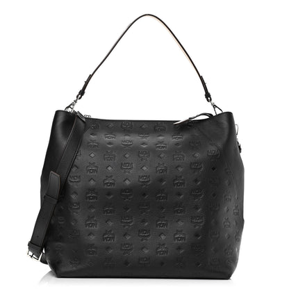 MCM Calfskin Ottomar Monogram Large Klara Hobo Black 1 of 7